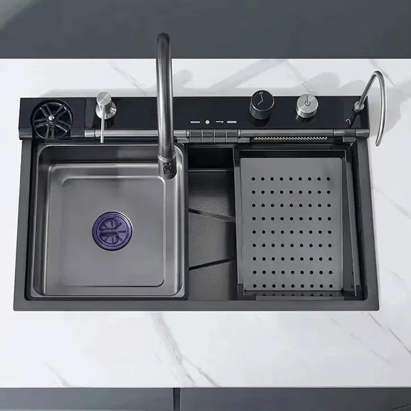 خرید سینک ظرفشویی پیانویی آبشاری 7 کلید فول آپشن برند هایشین (hyshin)