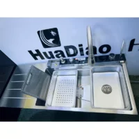 خرید سینک ظرفشویی پیانویی پنج کلید سینی دار سایز 120 سانت از برند هوادیو HuaDiao