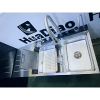 خرید سینک ظرفشویی پیانویی پنج کلید سینی دار سایز 120 سانت از برند هوادیو HuaDiao