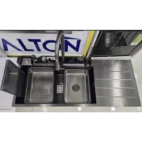 ovdn سینک ظرفشویی پیانویی پنج کلید سینی دار سایز 120 سانت از برند هوادیو HuaDiao