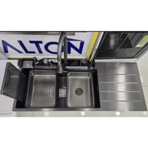 ovdn سینک ظرفشویی پیانویی پنج کلید سینی دار سایز 120 سانت از برند هوادیو HuaDiao