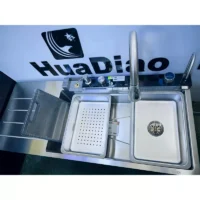 خرید سینک ظرفشویی پیانویی پنج کلید سینی دار سایز 120 سانت از برند هوادیو HuaDiao