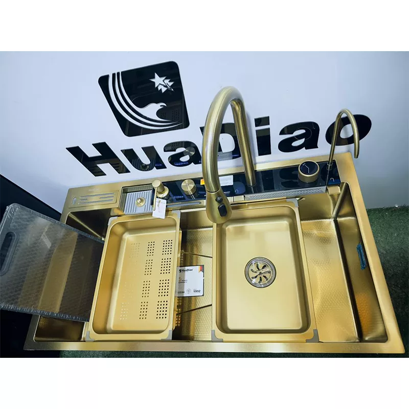 خرید سینک ظرفشویی پیانویی پنج کلیدسایز 90 سانت جاکاردی دار از برند هوادیو Huadiao