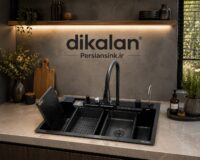 سینک ظرفشویی پیانویی 5 کلید سایز 90 برند دیکالان Dikalan گرید a پنل برنج