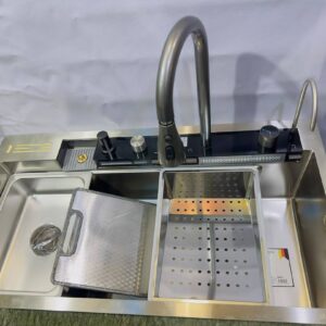 سینک پیانویی 5 کلیدسایز 90 برند SK رنگ کروم مات